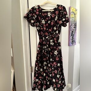 Shein floral dress with tie